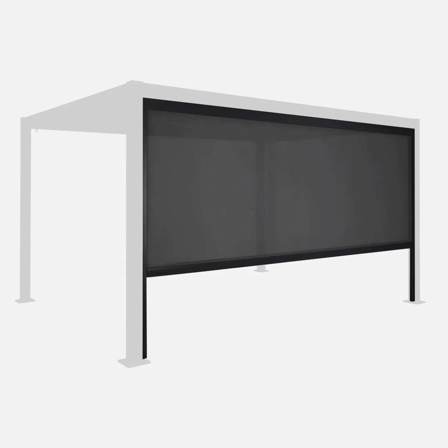 Estor lateral enrollable de aluminio y textileno para pérgola bioclimática, 4m