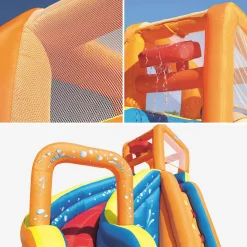 Estructura inflable con tobogán acuático