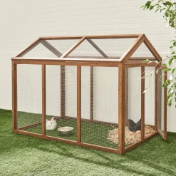 Gallinero de madera con ampliación para 6 gallinas