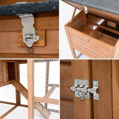 Gallinero de madera con corral para 4 gallinas