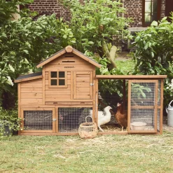Gallinero de madera con corral para 4 gallinas