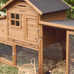 Gallinero de madera con corral para 4 gallinas
