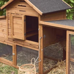 Gallinero de madera con corral para 4 gallinas