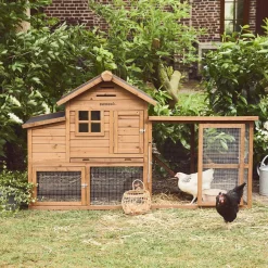Gallinero de madera con corral para 4 gallinas