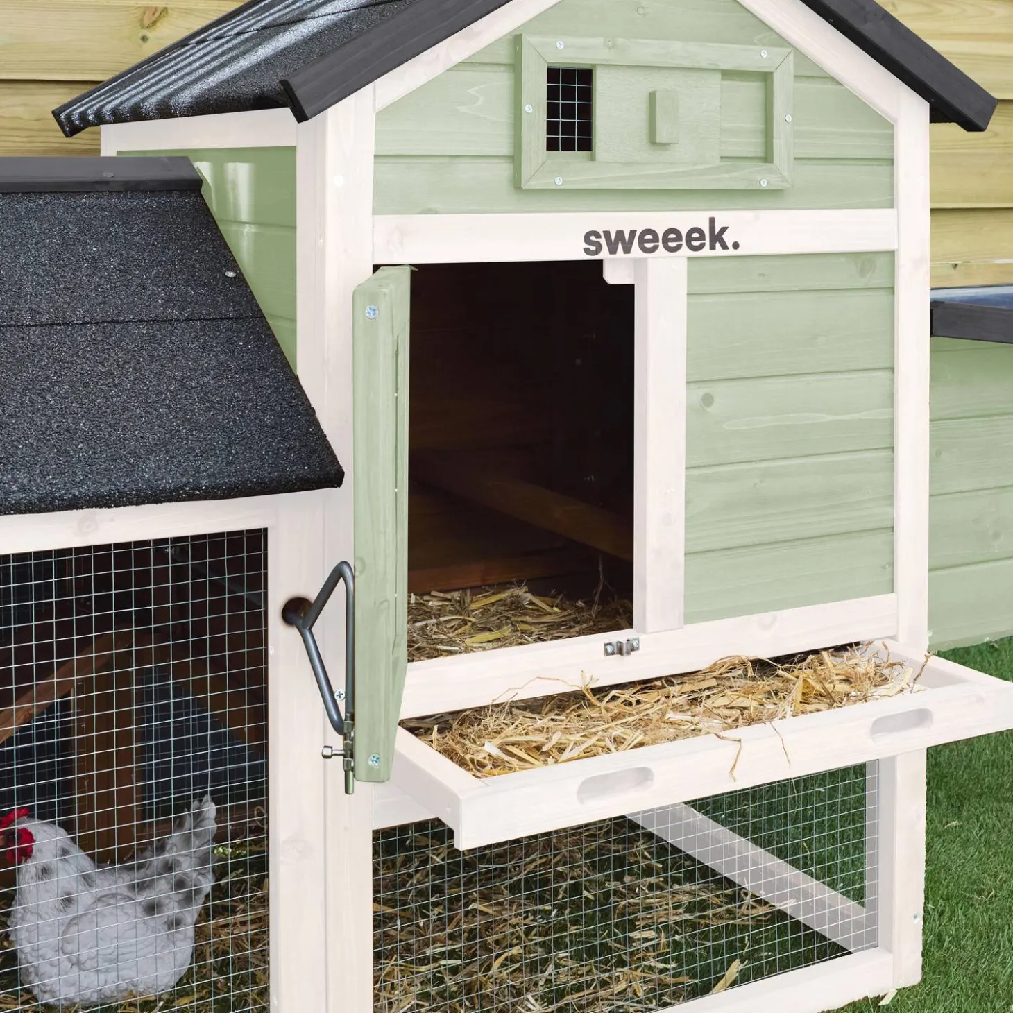 Gallinero de madera con corral para 3 gallinas