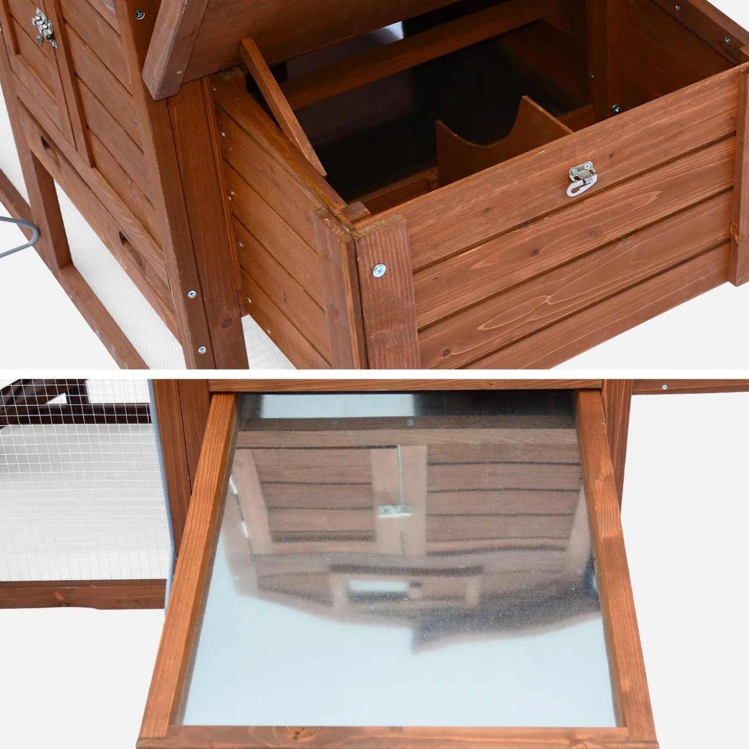 Gallinero de madera con corral para 3 gallinas