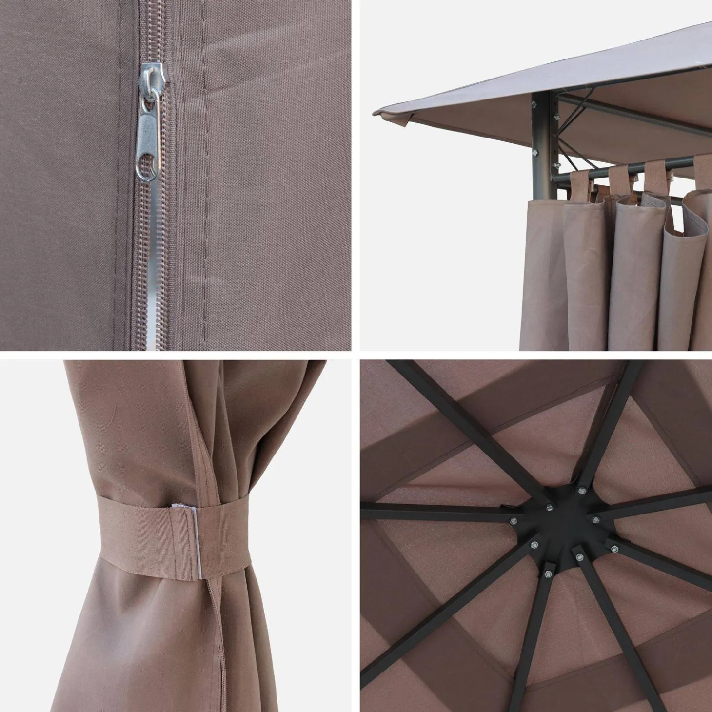 Gazebo de jardín con cortinas 3x3m