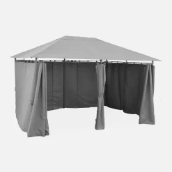 Gazebo de jardín 3x4m con cortinas