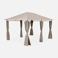 Gazebo de jardín 3x4m con cortinas