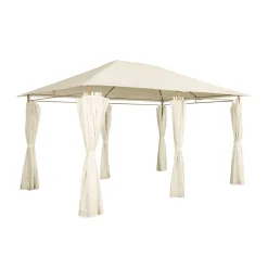 Gazebo de jardín 3x4m con cortinas