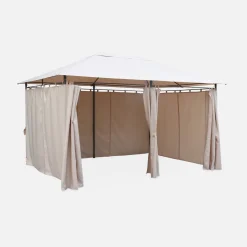 Gazebo de jardín 3x4m con cortinas
