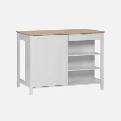 Isla de cocina con 5 estantes, 1 puerta, y 1 cajón