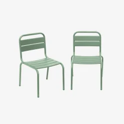 Juego de 2 sillas de metal para niños