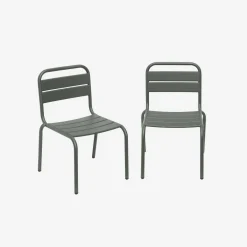 Juego de 2 sillas de metal para niños