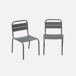 Juego de 2 sillas de metal para niños