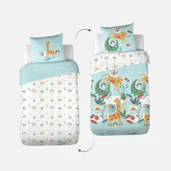 Juego de cama de algodón reversible estampado sabana/arcoíris, 140cm