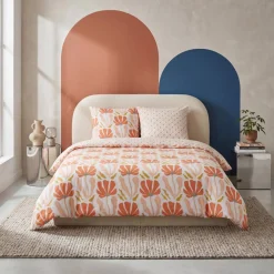 Juego de cama reversible con estampado floral, 2 plazas