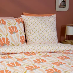 Juego de cama reversible con estampado floral, 2 plazas