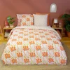 Juego de cama reversible con estampado floral, 2 plazas