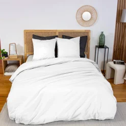 Juego de funda nórdica de algodón blanco