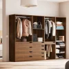 Kit de vestidor modular decorado en madera, 4 elementos