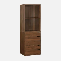 Kit de vestidor modular decorado en madera, 4 elementos