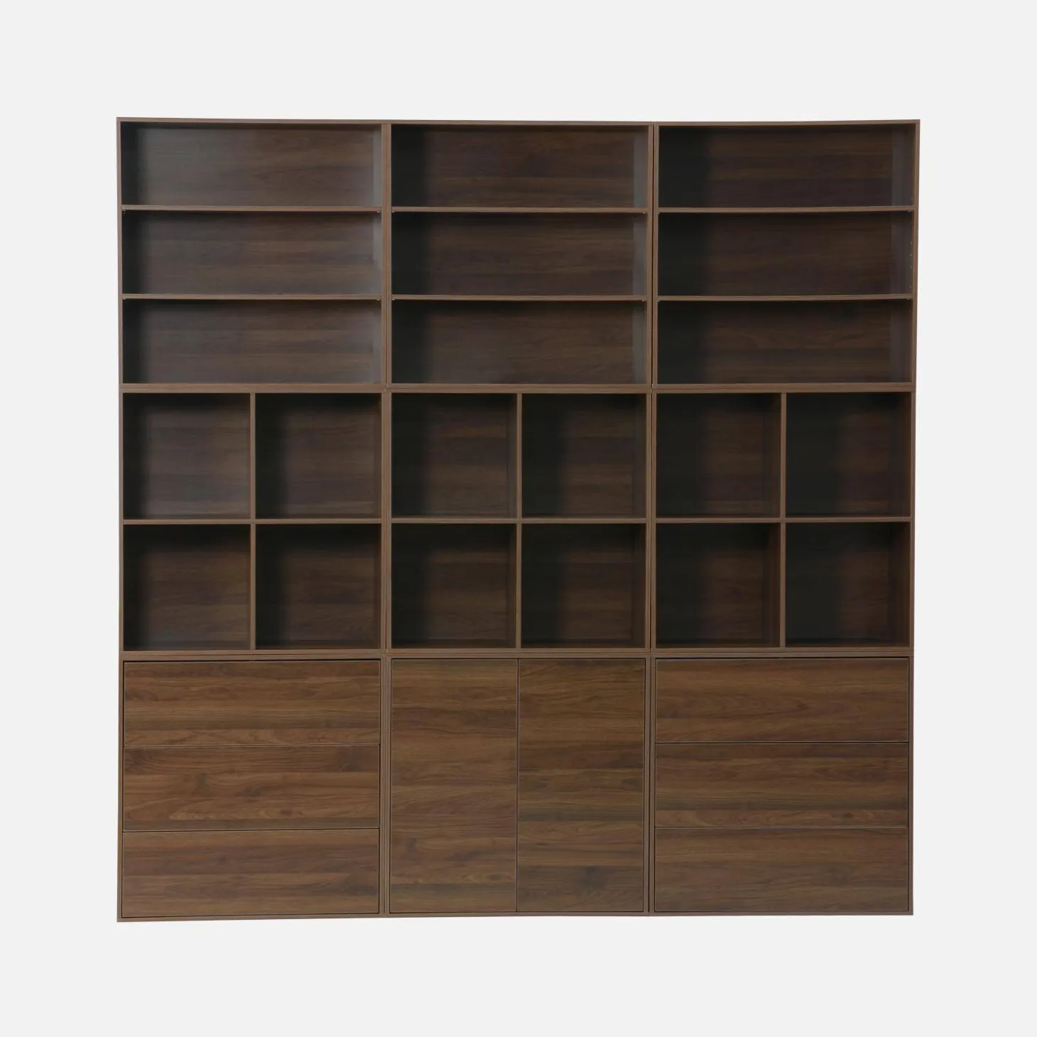 Kit estantería o biblioteca modular decorativa madera con 9 elementos