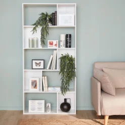 Librería con 5 baldas y 10 compartimentos