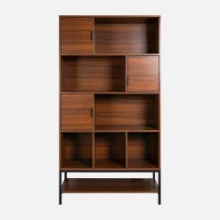 Librería de nogal, 9 compartimentos