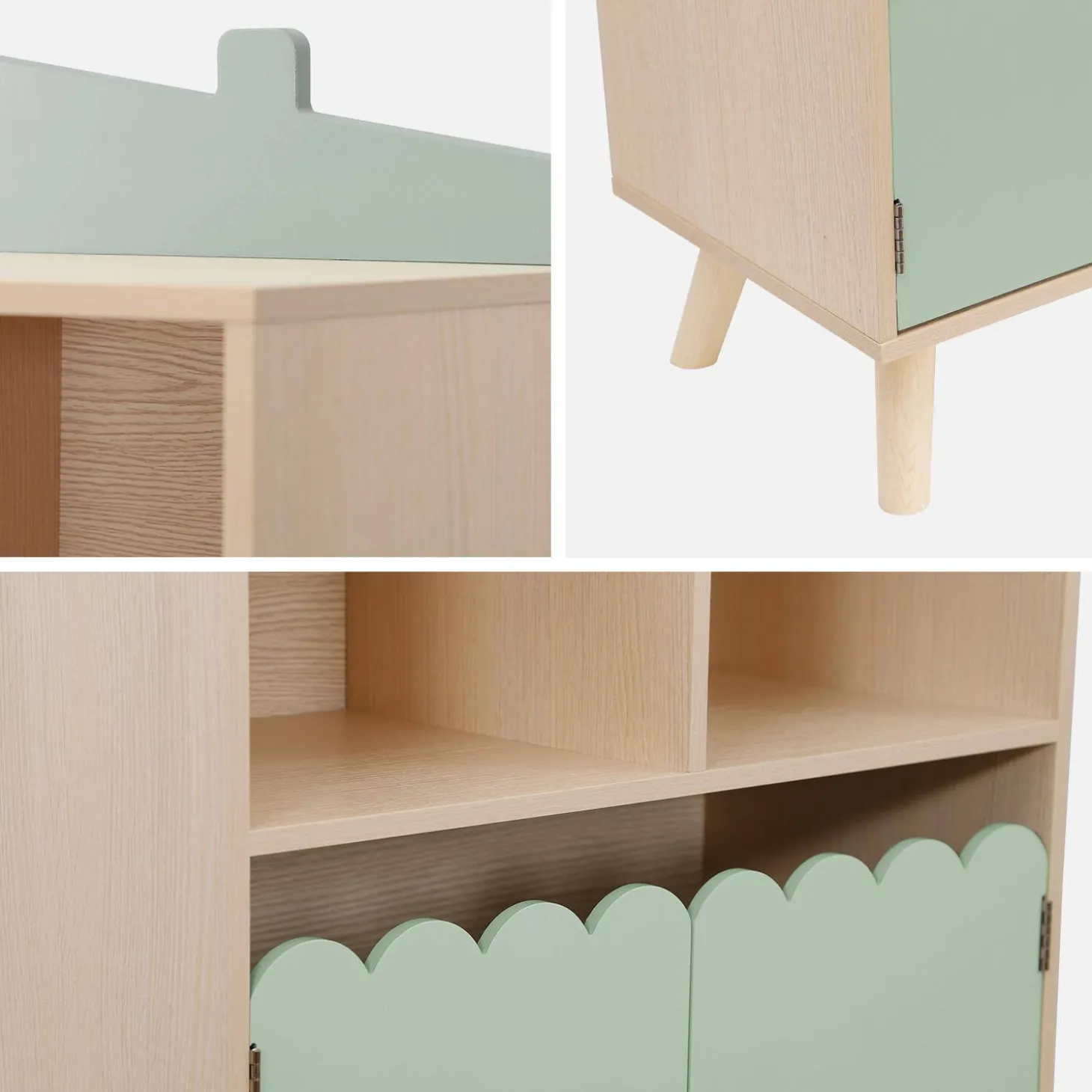 Librería infantil de 2 estantes y 2 puertas