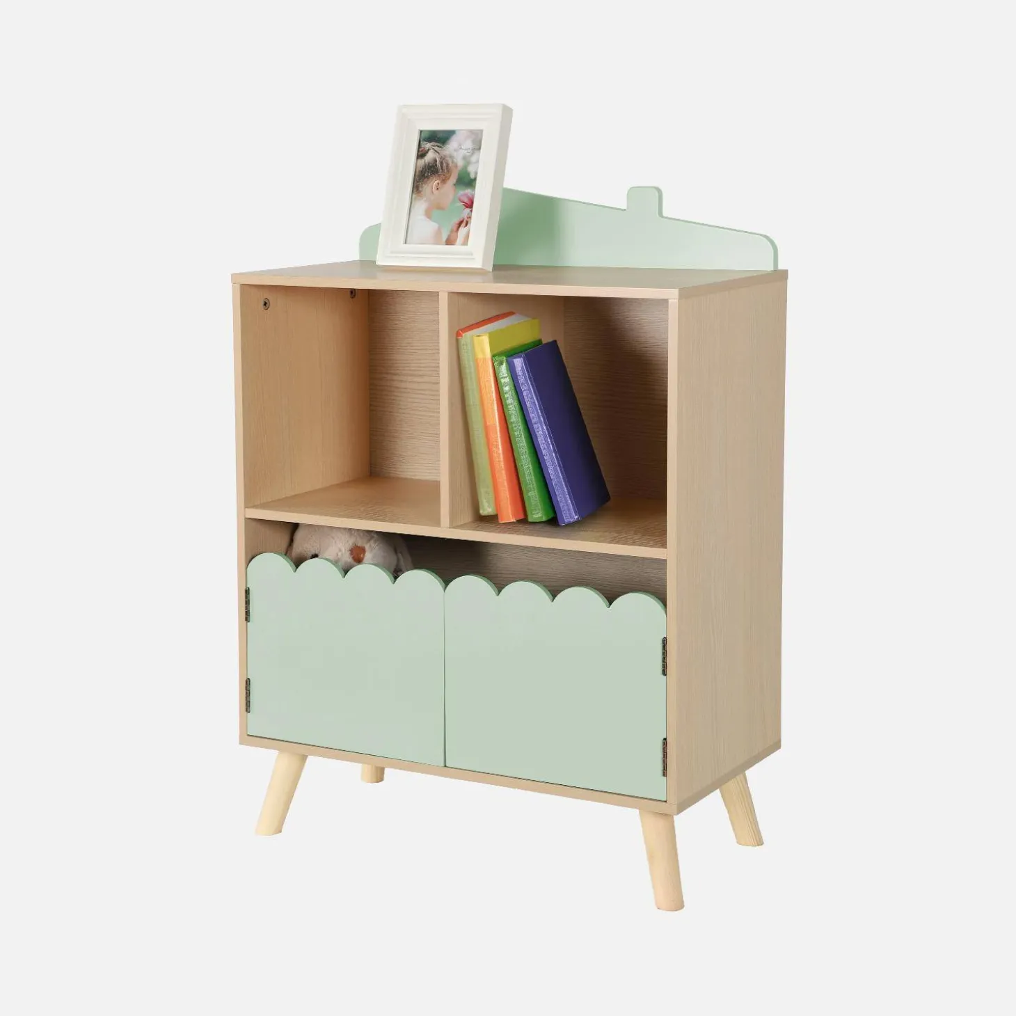 Librería infantil de 2 estantes y 2 puertas