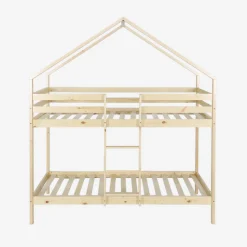 Litera infantil cabaña de pino natural, 90cm