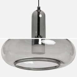 Lámpara colgante de interior LED, interior de cristal, Ø15cm