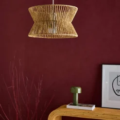 Lámpara colgante de techo con imitación ratán, 35cm