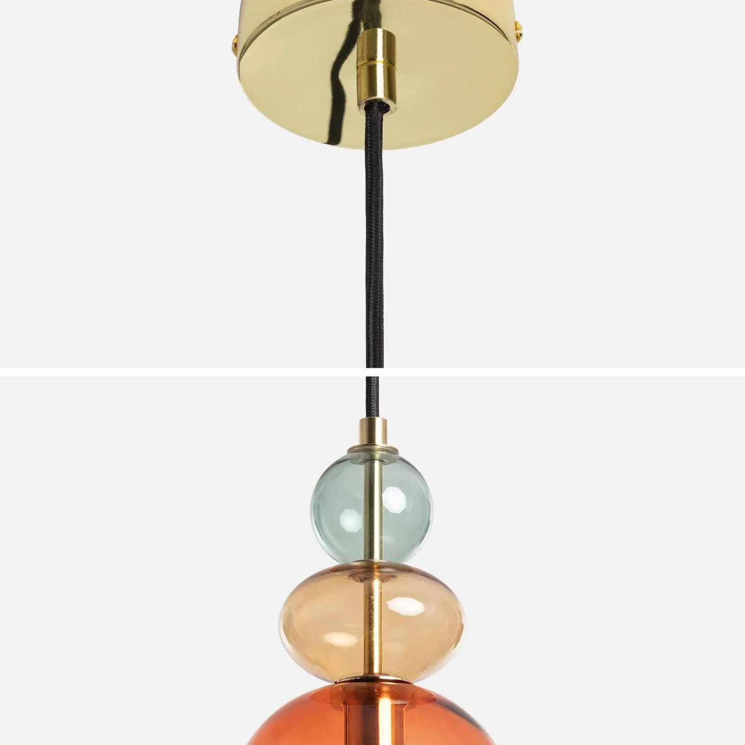 Lámpara colgante, interior de cristal, Ø15cm