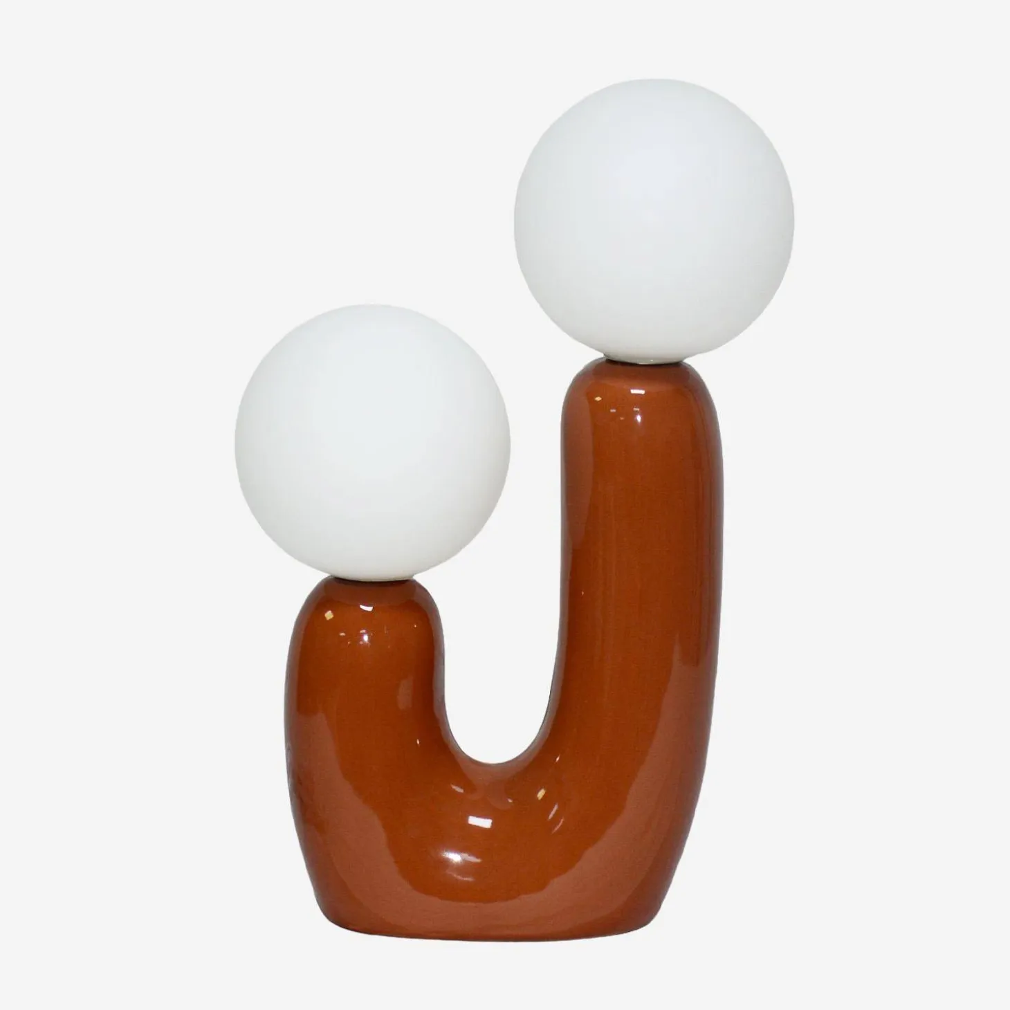 Lámpara de mesa orgánica de cerámica y vidrio