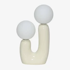 Lámpara de mesa orgánica de cerámica y vidrio