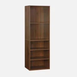 Módulo de vestidor con decoración de madera y 5 estantes