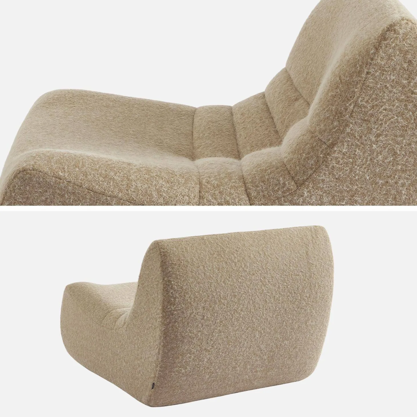 Módulo para sofá modular en tejido efecto alpaca