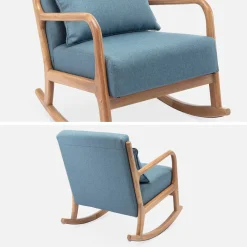 Mecedora estilo escandinavo de madera y tela