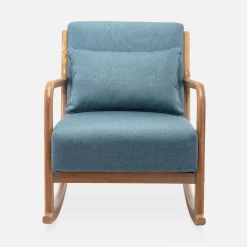 Mecedora estilo escandinavo de madera y tela