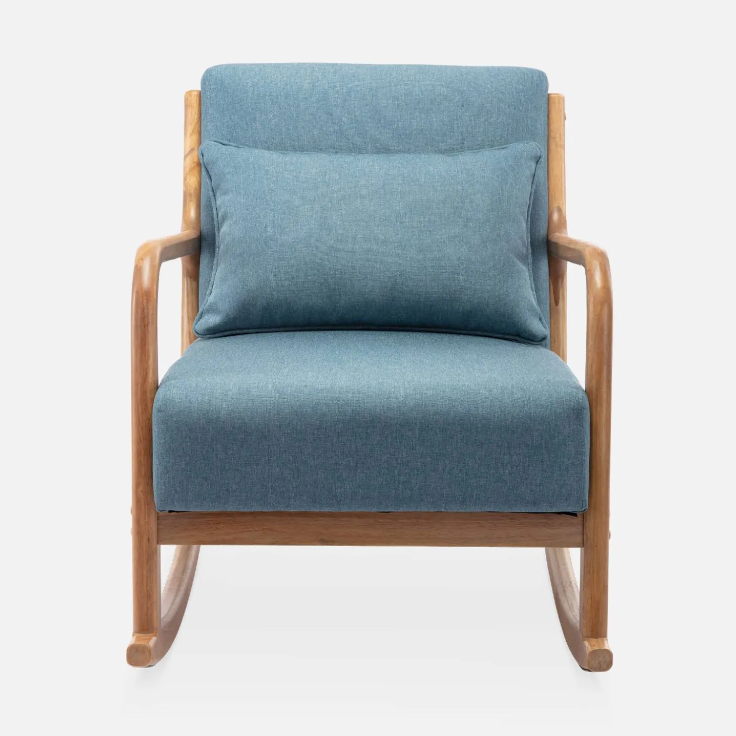 Mecedora estilo escandinavo de madera y tela