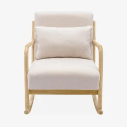Mecedora estilo escandinavo de madera y tela