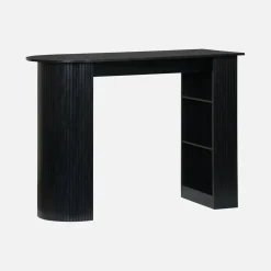 Mesa alta de cocina de madera con espacio de almacenamiento