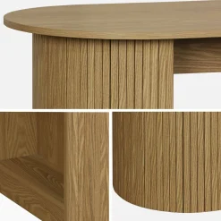 Mesa alta de cocina de madera con espacio de almacenamiento
