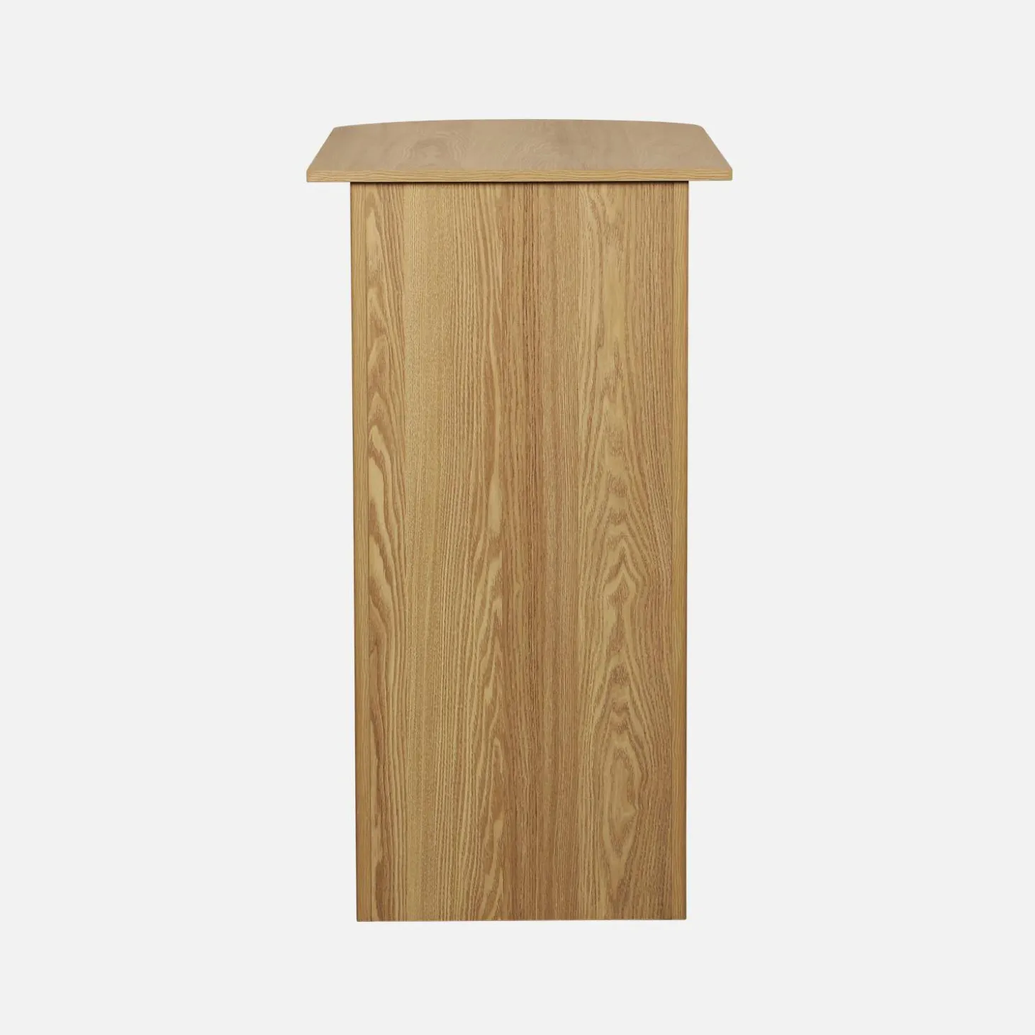 Mesa alta de cocina de madera con espacio de almacenamiento