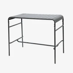 Mesa alta de jardín bistró de acero, 4 plazas, 120cm
