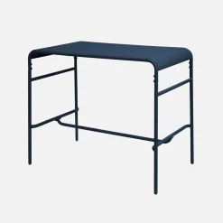 Mesa alta de jardín bistró de acero, 4 plazas, 120cm