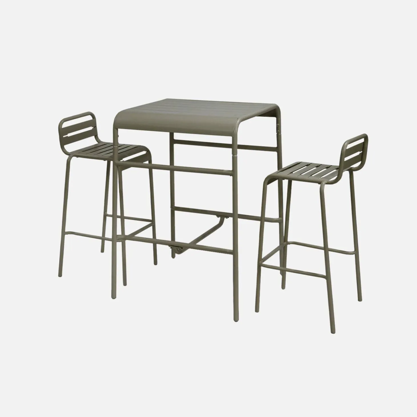 Mesa alta de jardín de metal, 2 plazas