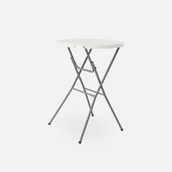 Mesa alta plegable de acero para eventos, set de 4